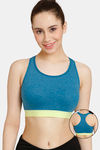 Rosaline Low Impact Sports Bra - Saxony Blue — thumbnail 1